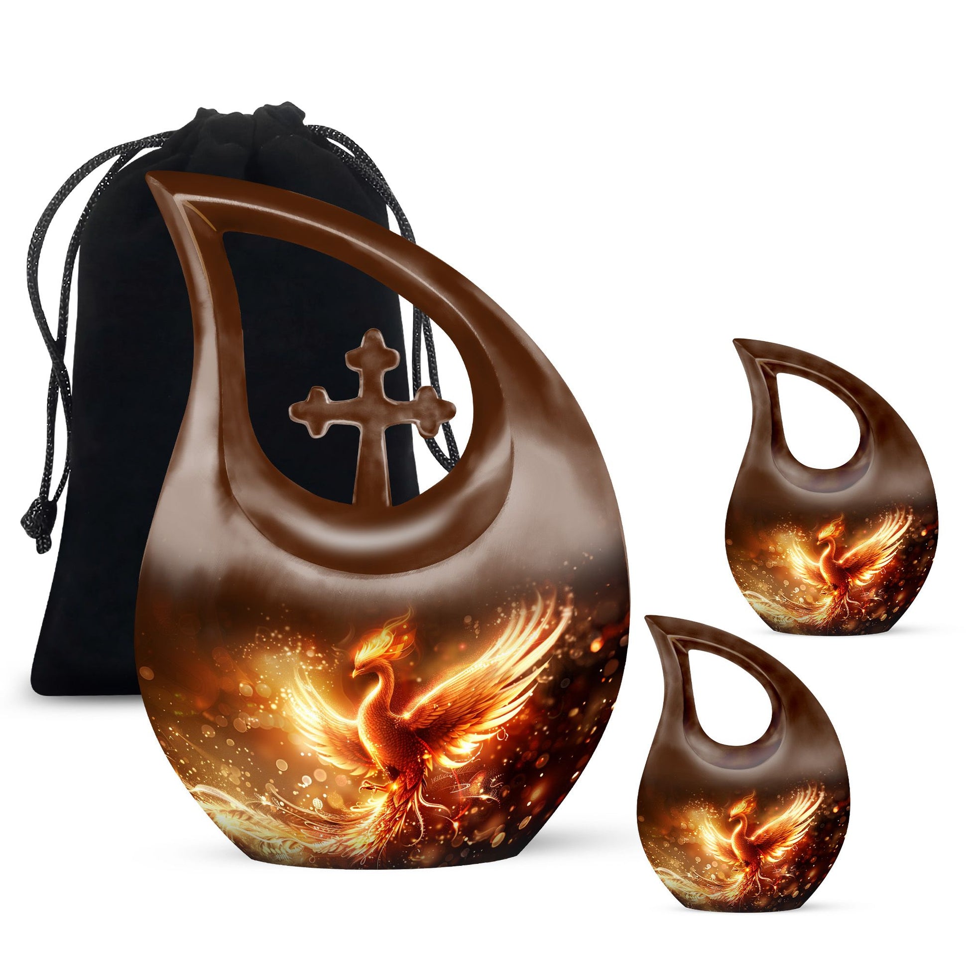 Phoenix Cross Drop Memorial Urn
