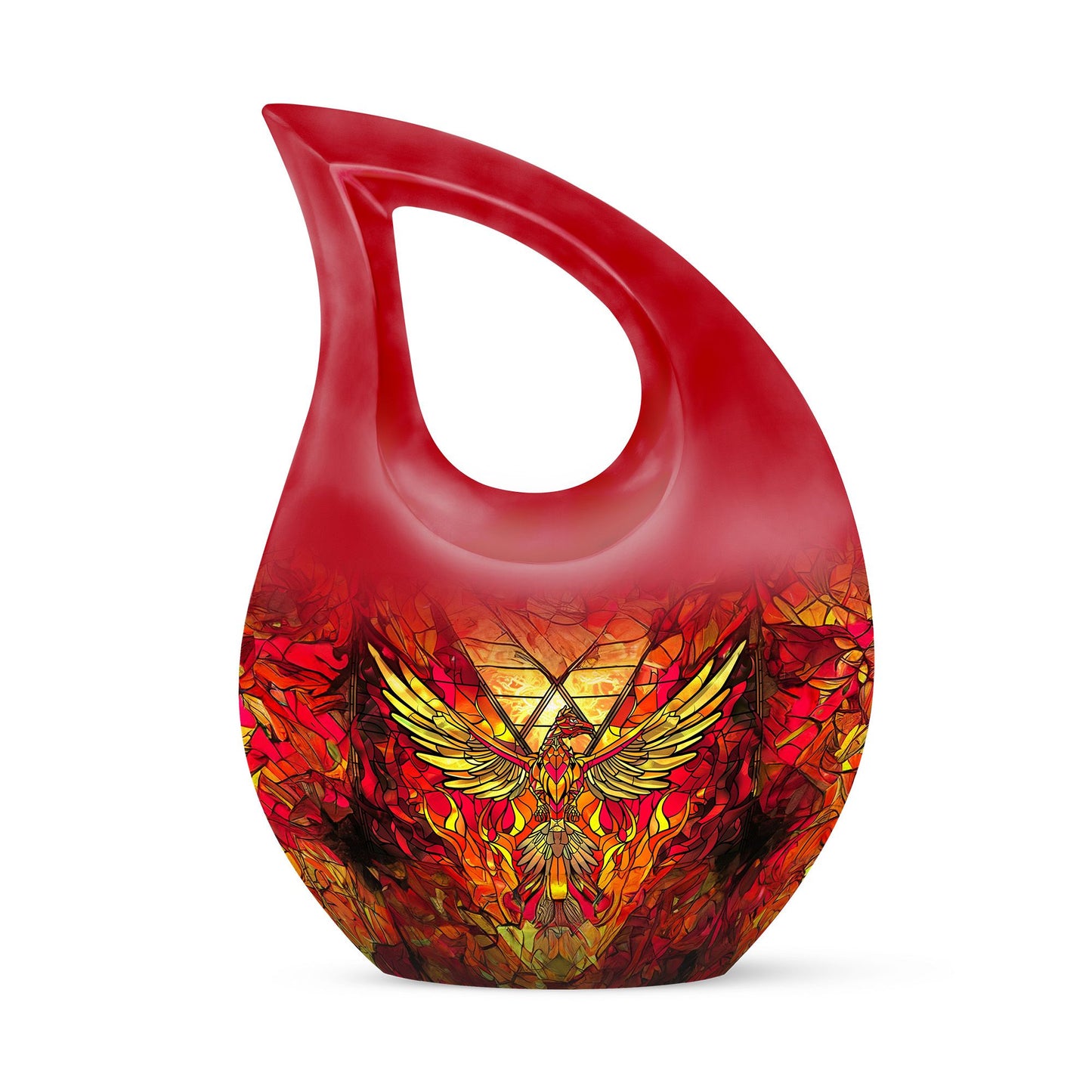 Orange Personalized Bird Cremation Urn for Human Ashes - 10-inch, 200 cu in - Yatskia