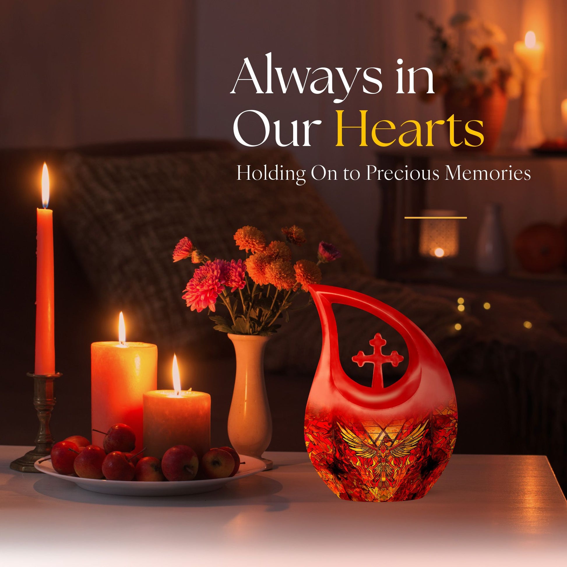 Cross Drop Phoenix Bird Urn