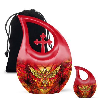 Orange Personalized Bird Cremation Urn for Human Ashes - 10-inch, 200 cu in - Yatskia