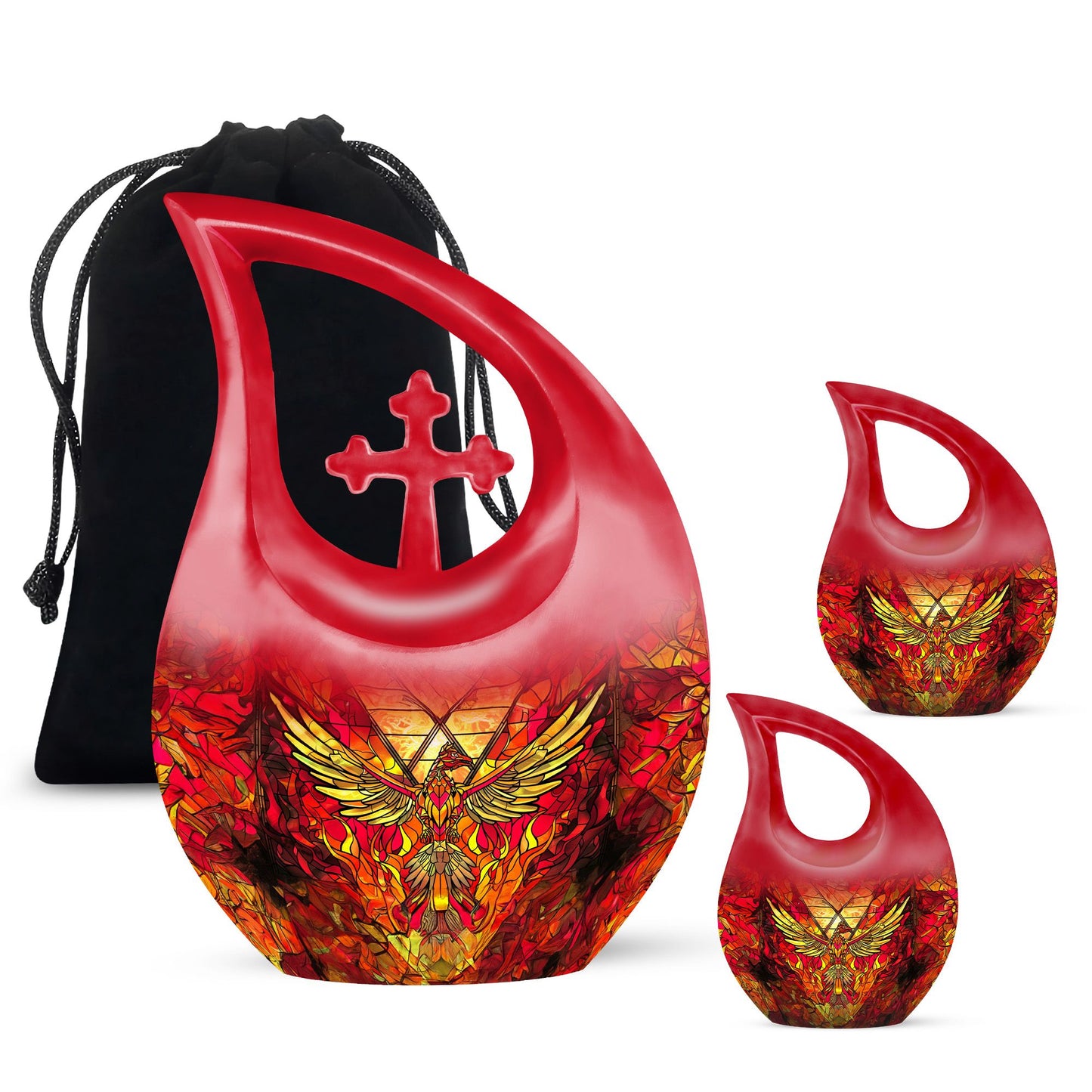Cross Drop Phoenix Bird Urn