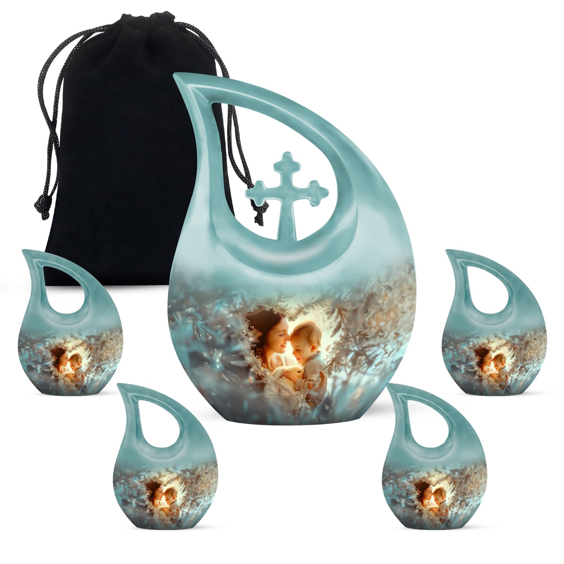 Child & Mother Memorial Urn For Human Ashes - Funeral Urn For Parents