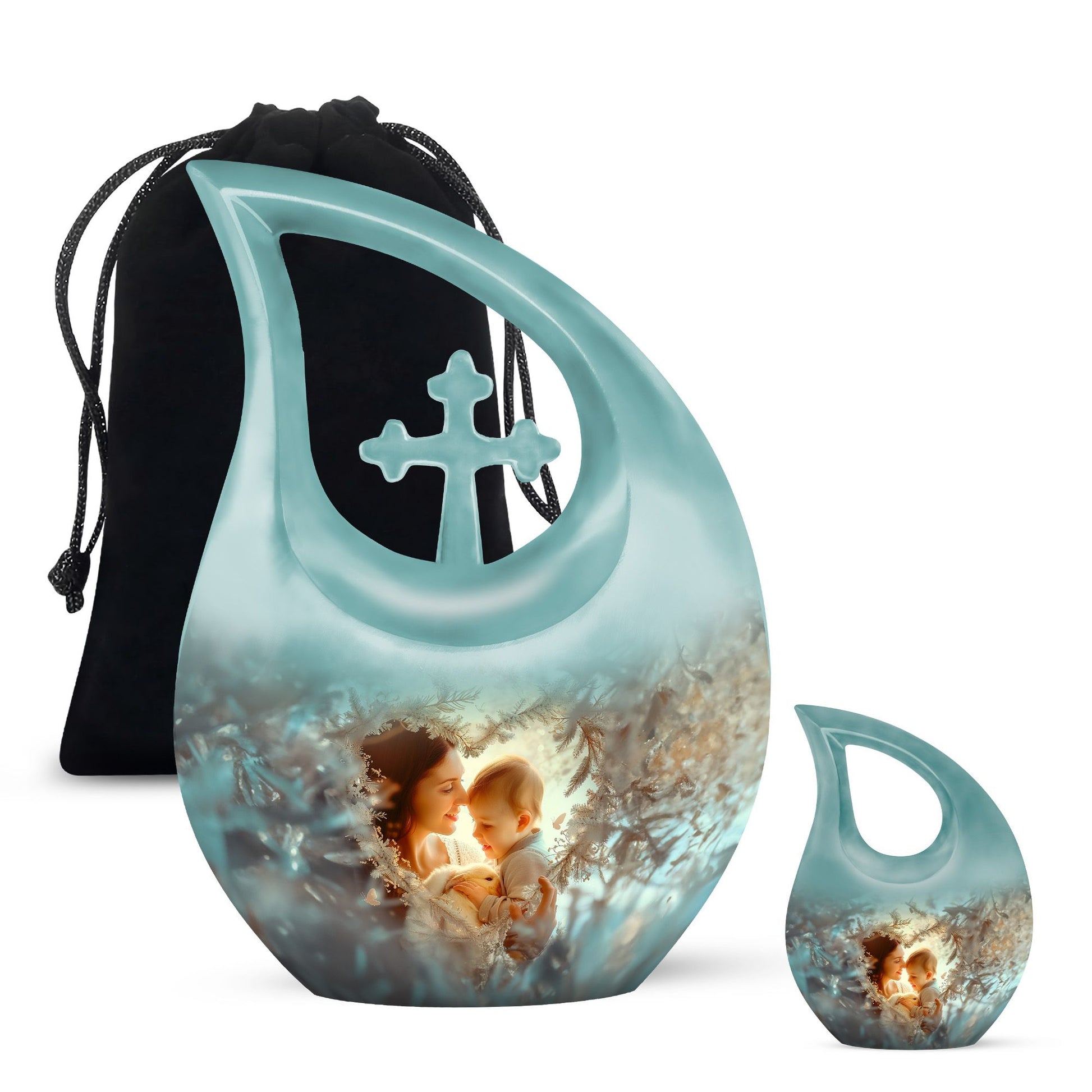 Child & Mother Memorial Urn For Human Ashes - Funeral Urn For Parents