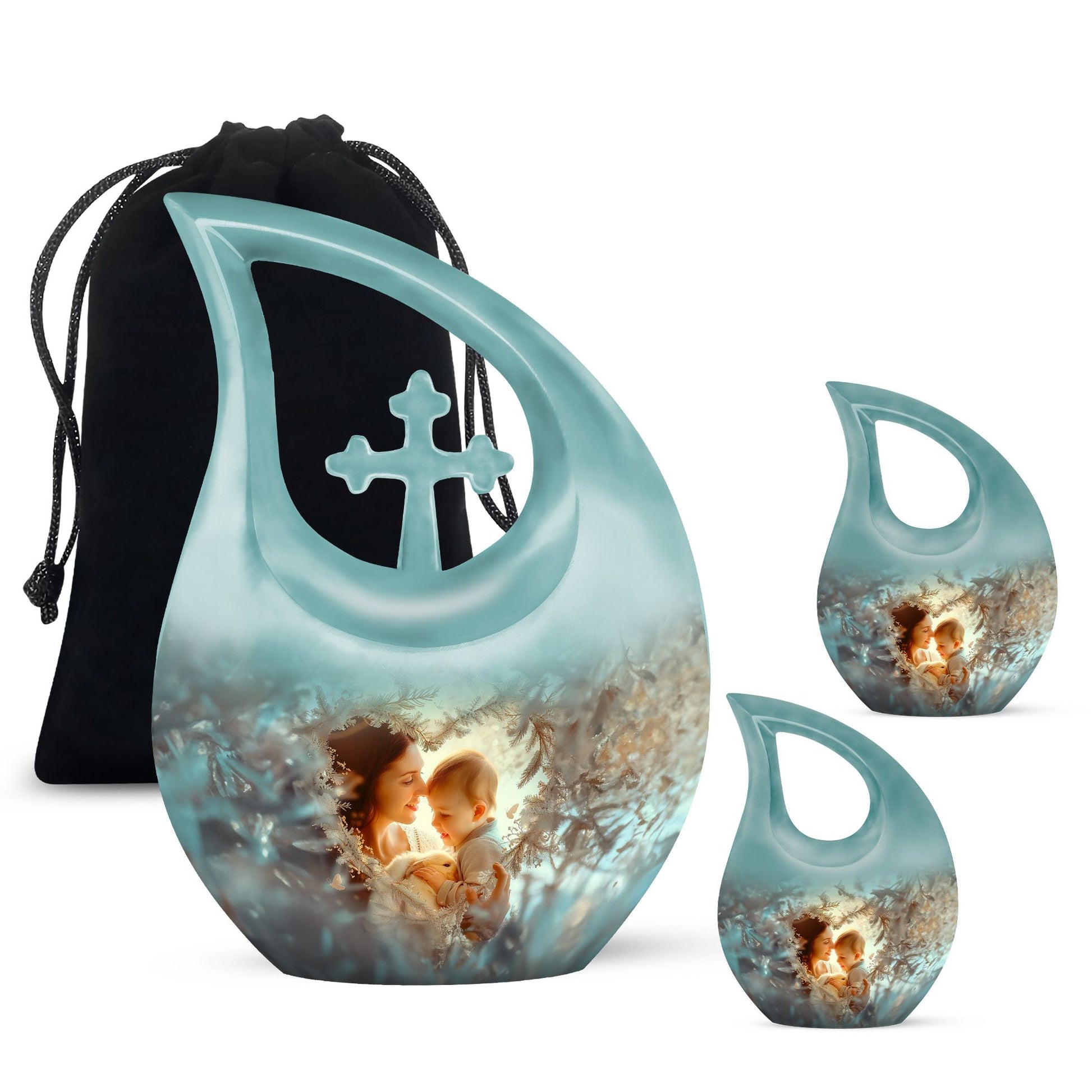 Child & Mother Memorial Urn For Human Ashes - Funeral Urn For Parents