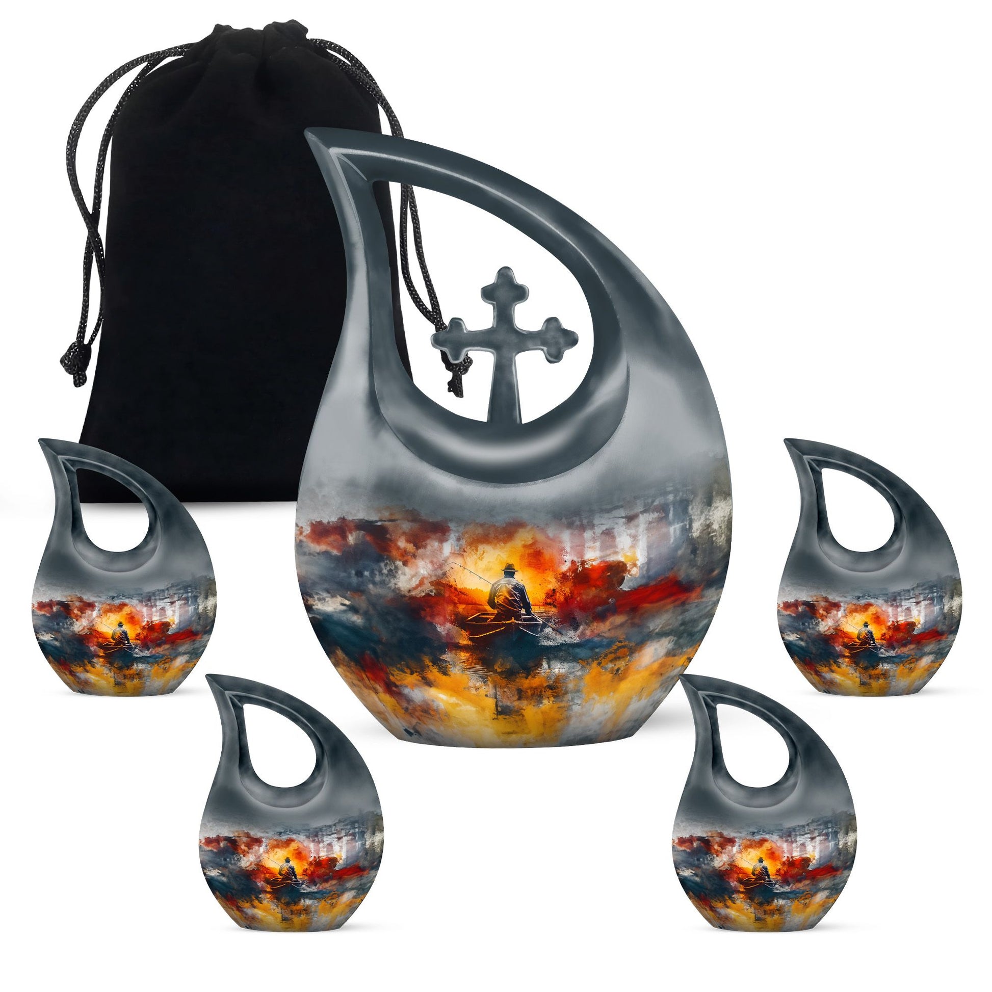 Fishing Boat Memorial Urns For Adults - Fishermen Urn For Human Ashes