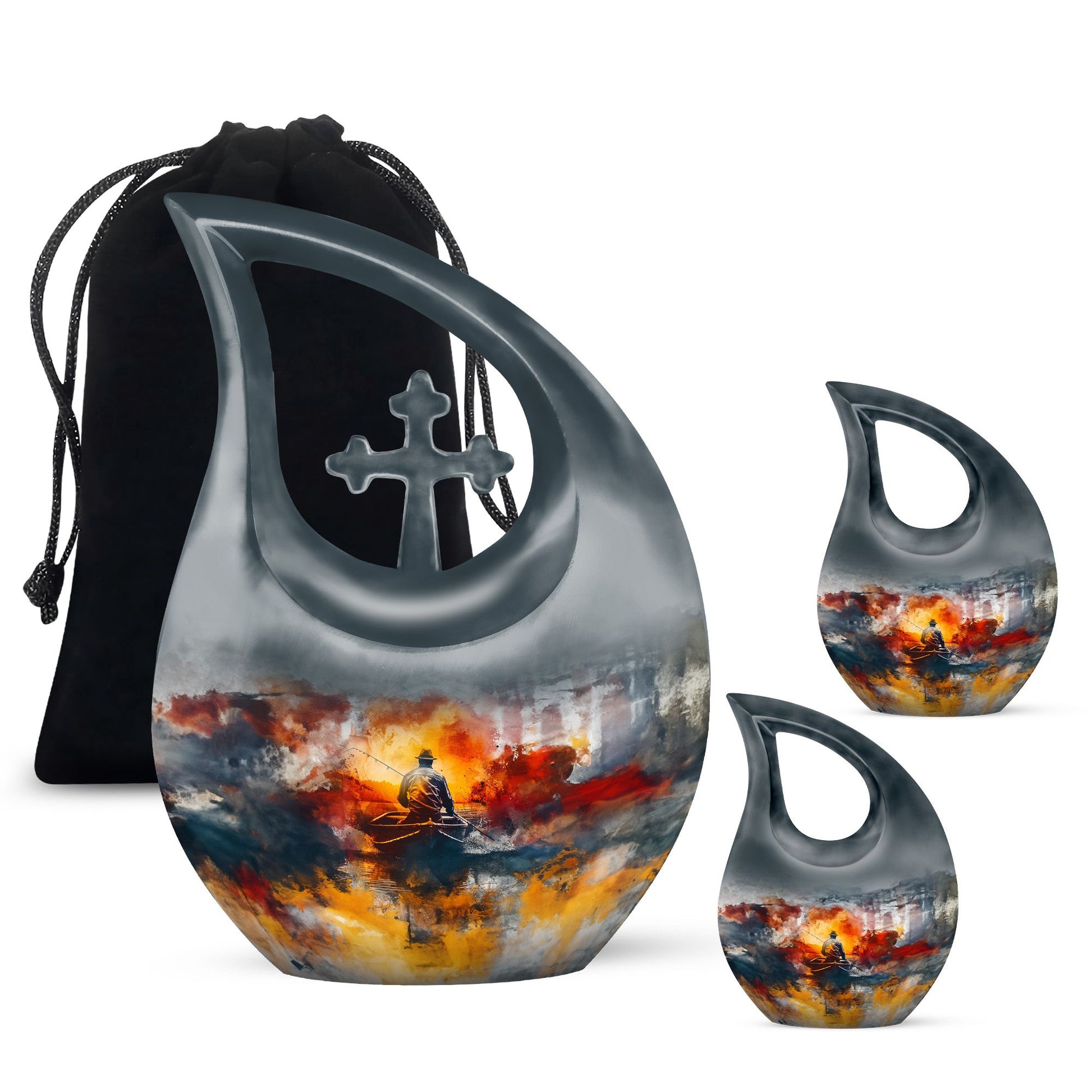 Fishing Boat Memorial Urns For Adults - Fishermen Urn For Human Ashes