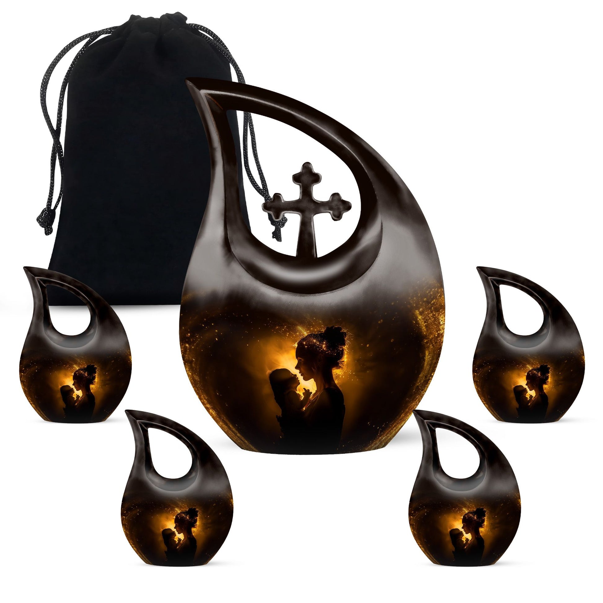 Mother And Child Memorial Urns For Ashes - Cremation Urn For Mother