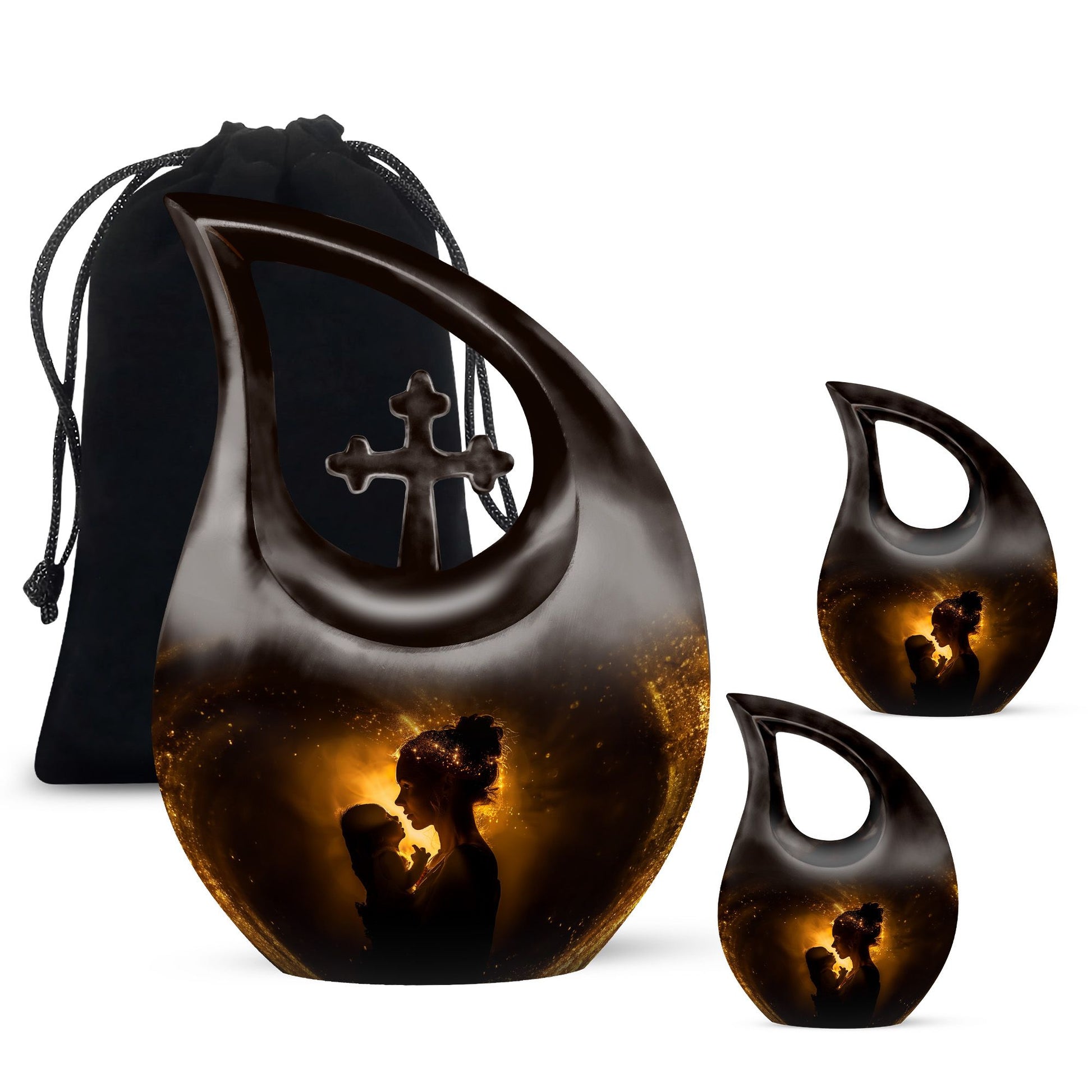 Mother And Child Memorial Urns For Ashes - Cremation Urn For Mother