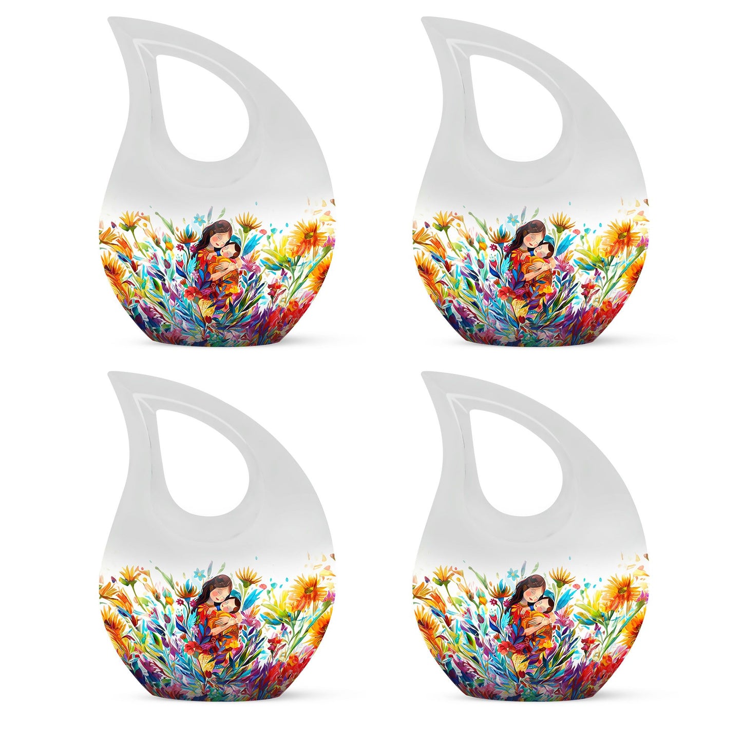 Colorful Personalized Mother Memorial Urn for Human Ashes - 10-inch, 200 cu in - Yatskia