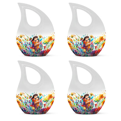 Colorful Personalized Mother Memorial Urn for Human Ashes - 10-inch, 200 cu in - Yatskia