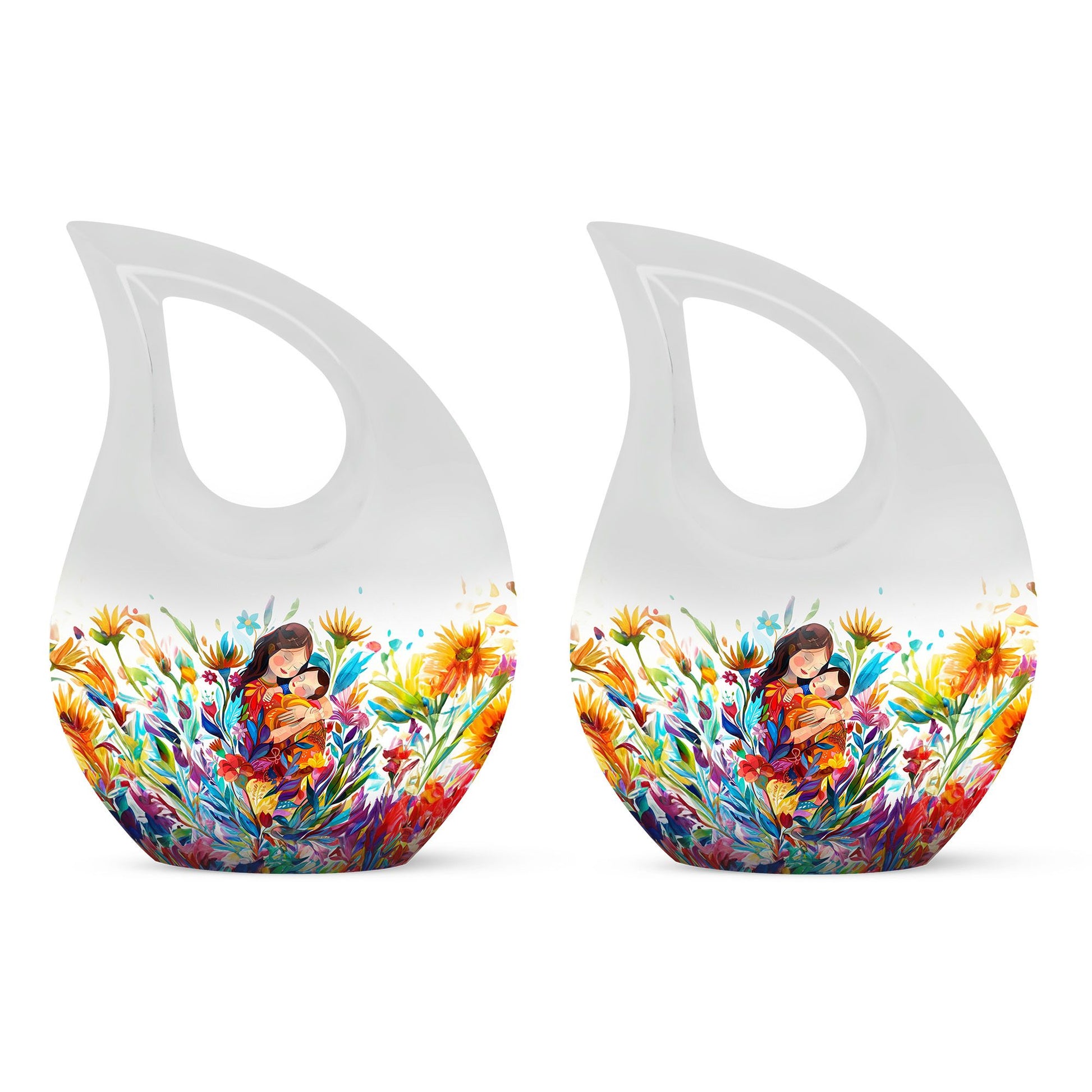 Mother Love Urn for Human Ashes – Colorful Mother's Art Memorial Urn
