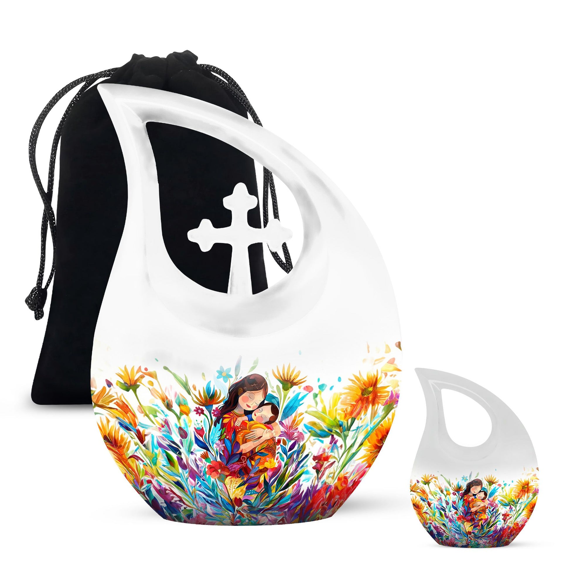 Mother Love Urn for Human Ashes – Colorful Mother's Art Memorial Urn