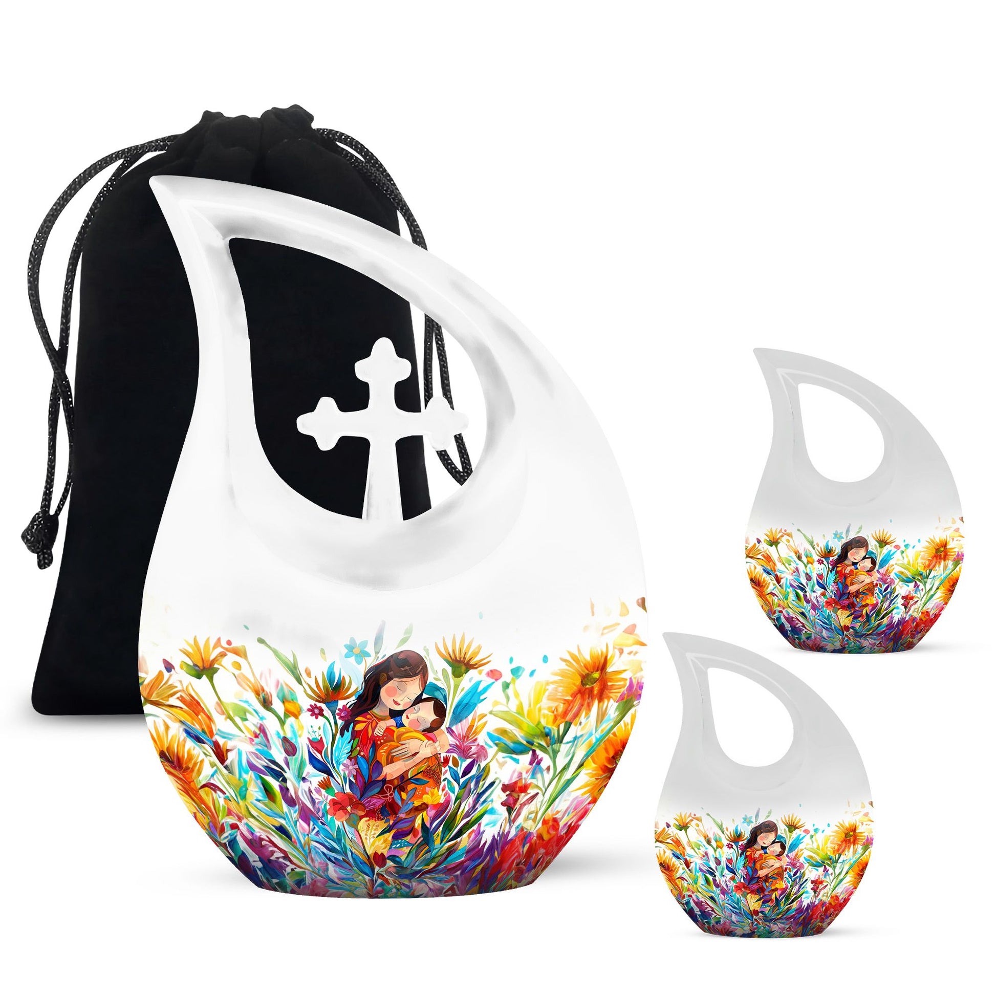 Mother Love Urn for Human Ashes – Colorful Mother's Art Memorial Urn