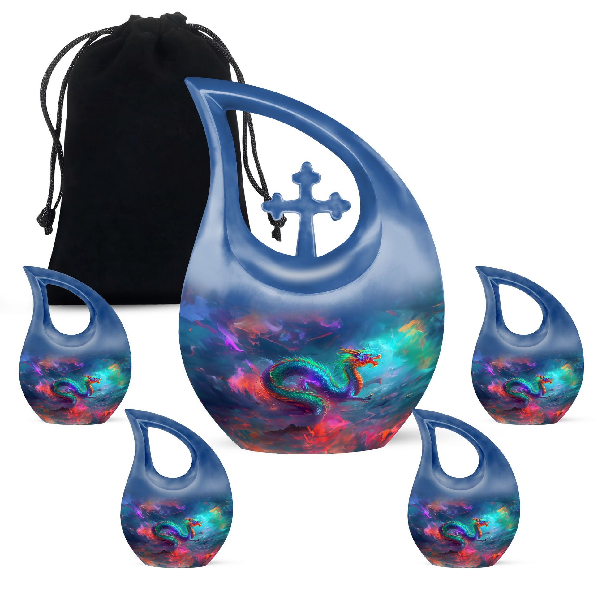 Colorful Dragon Small Urns For Women - Majestic Dragon Memorial Urn