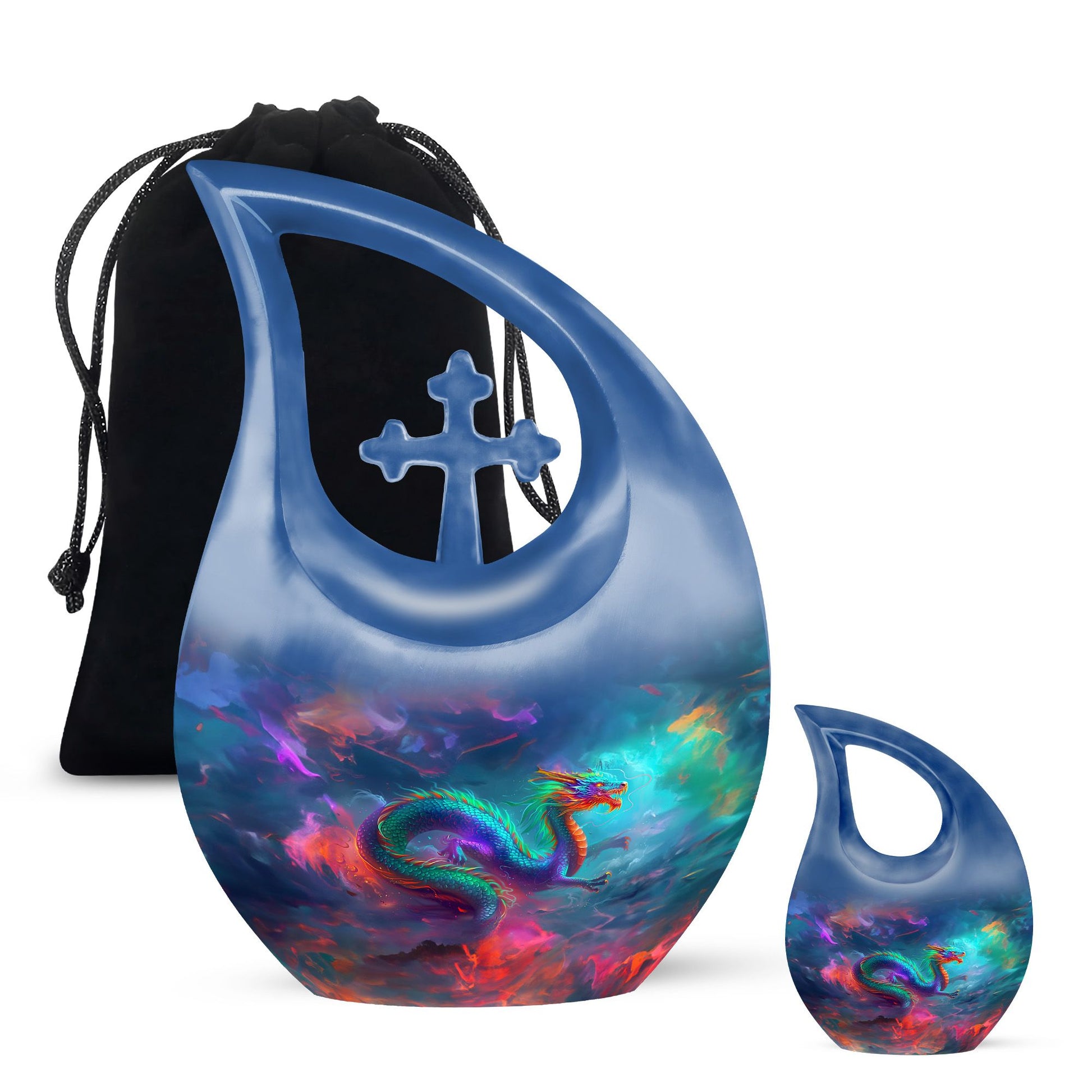 Colorful Dragon Small Urns For Women - Majestic Dragon Memorial Urn