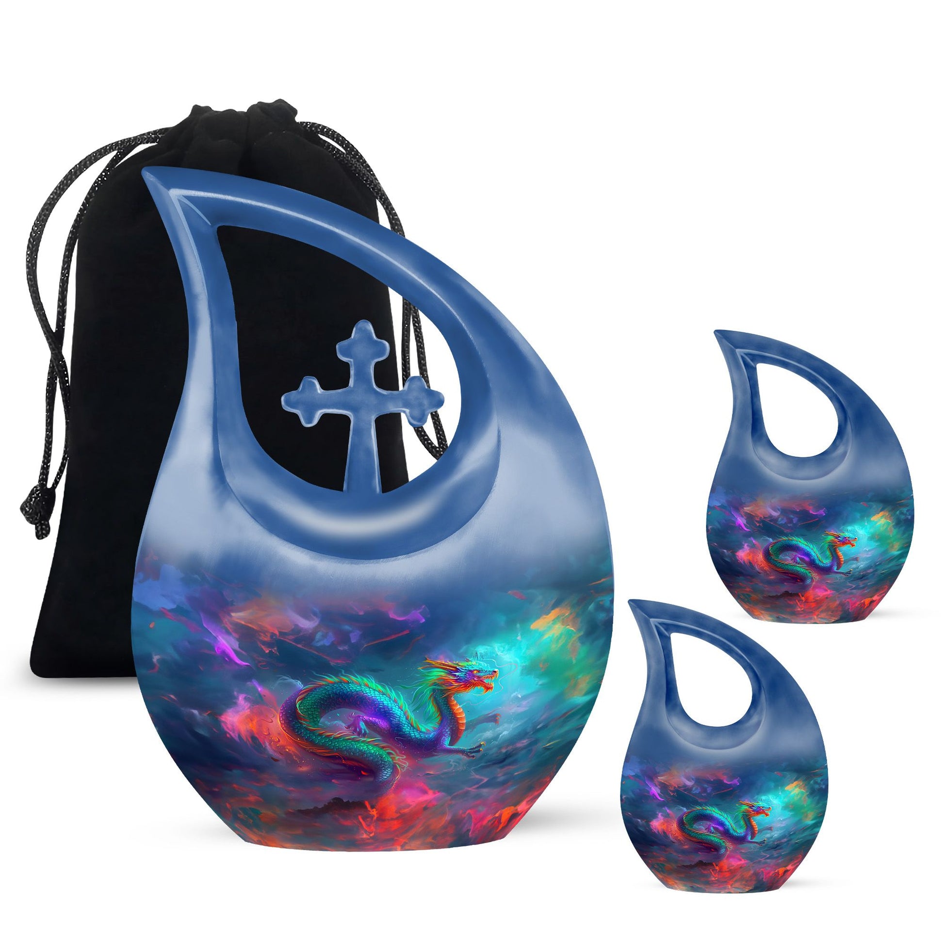 Colorful Dragon Small Urns For Women - Majestic Dragon Memorial Urn