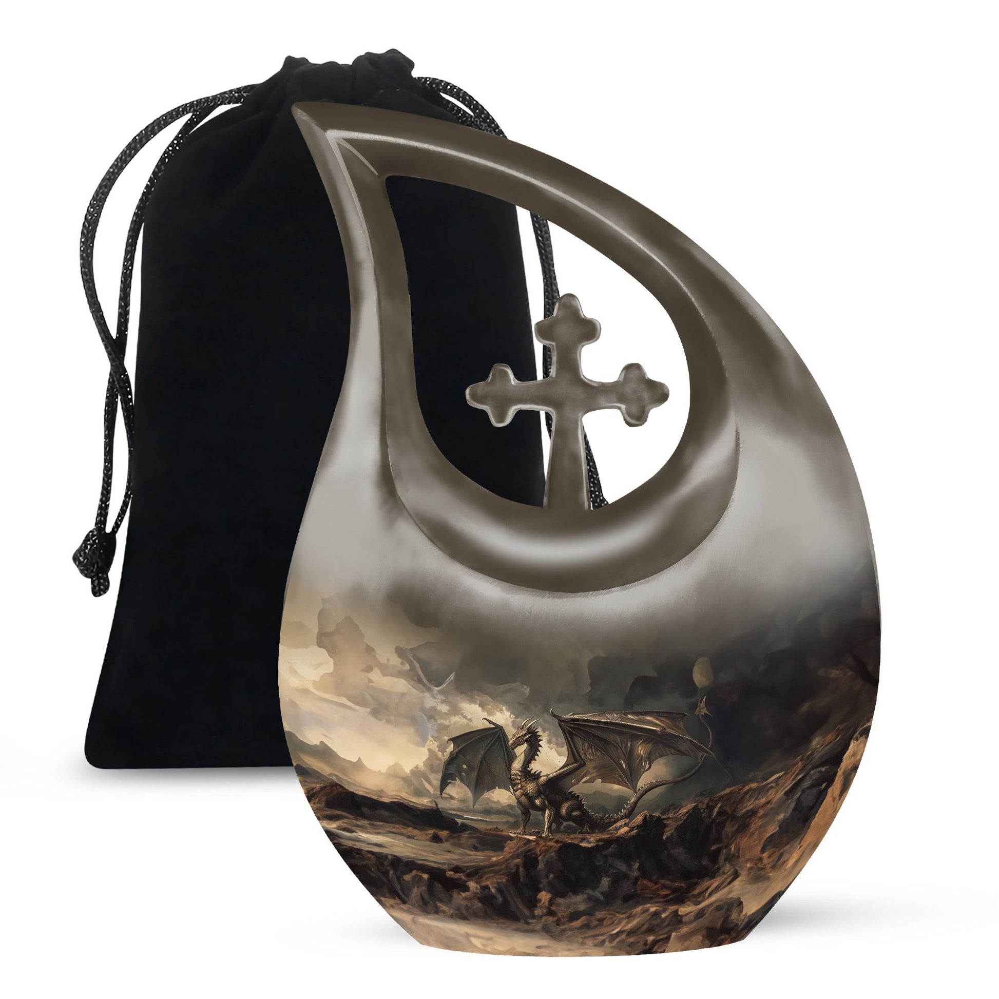 Cross Drop Dragon Urn