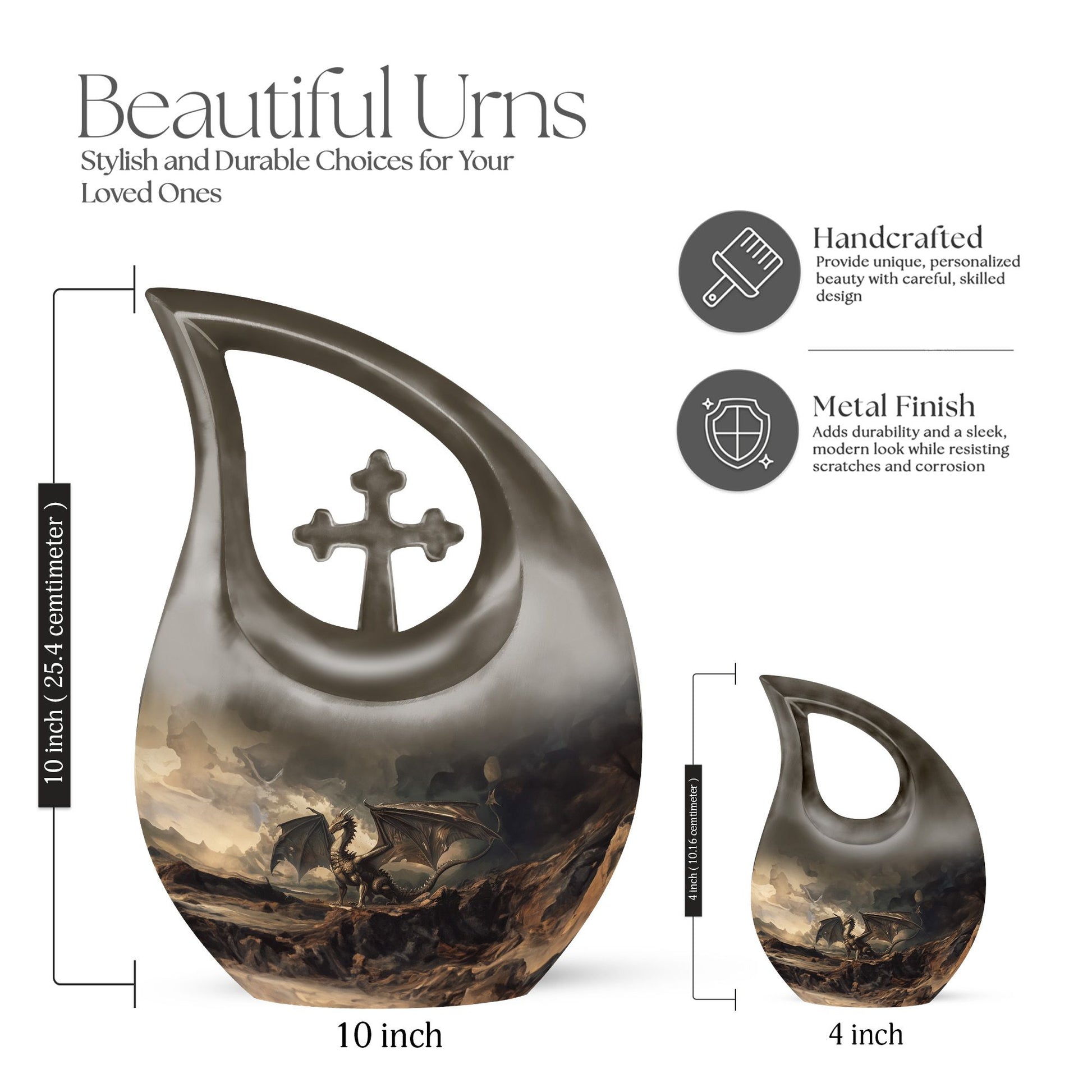 Cross Drop Dragon Urn