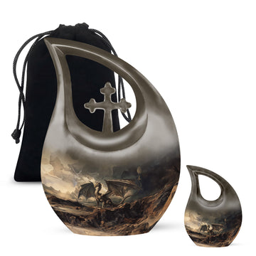 10 inch large Urn with 1 Keepsake 3 Inch Urn