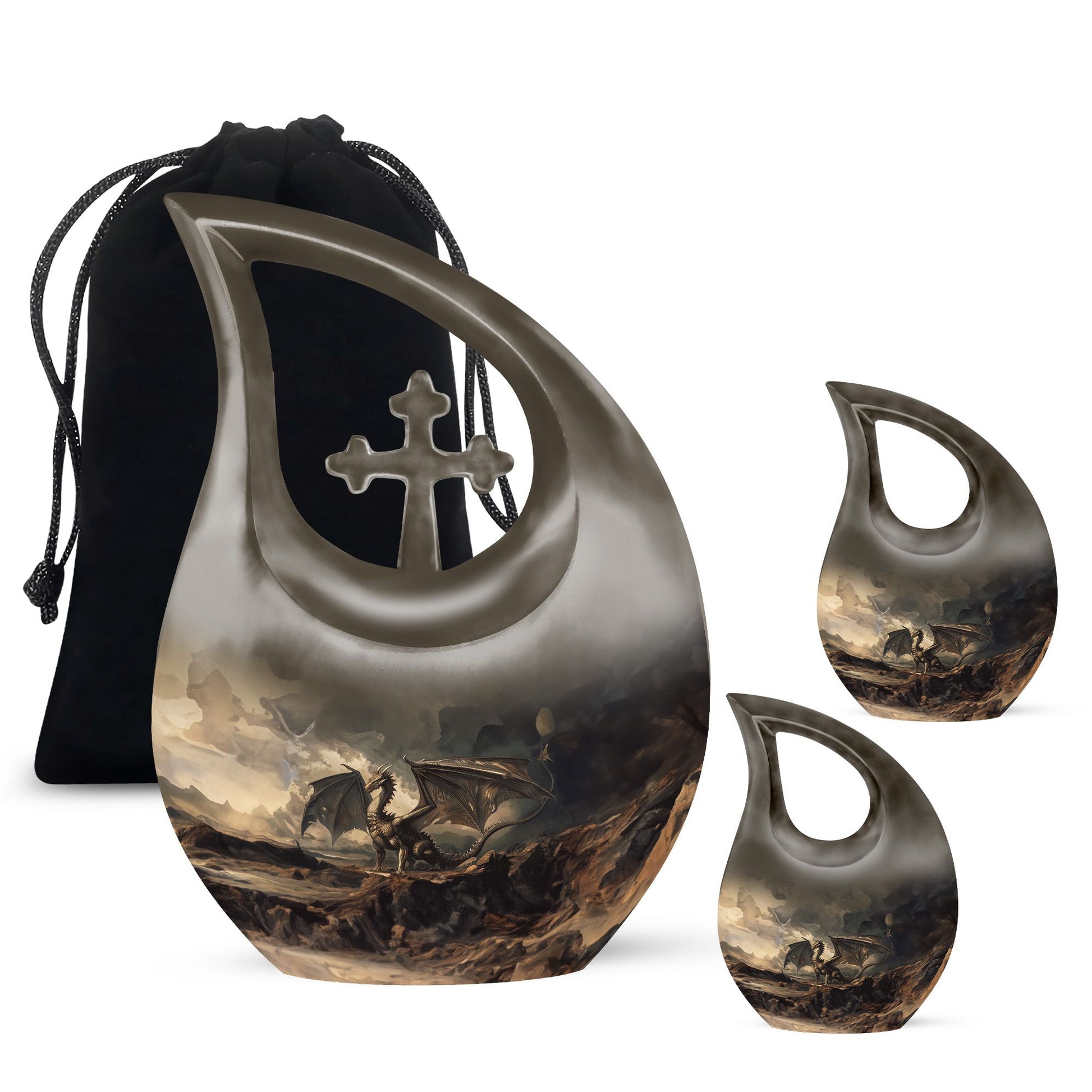 Cross Drop Dragon Urn