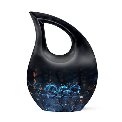 Blue Personalized Beach Cremation Urn for Human Ashes - 10-inch, 200 cu in - Yatskia