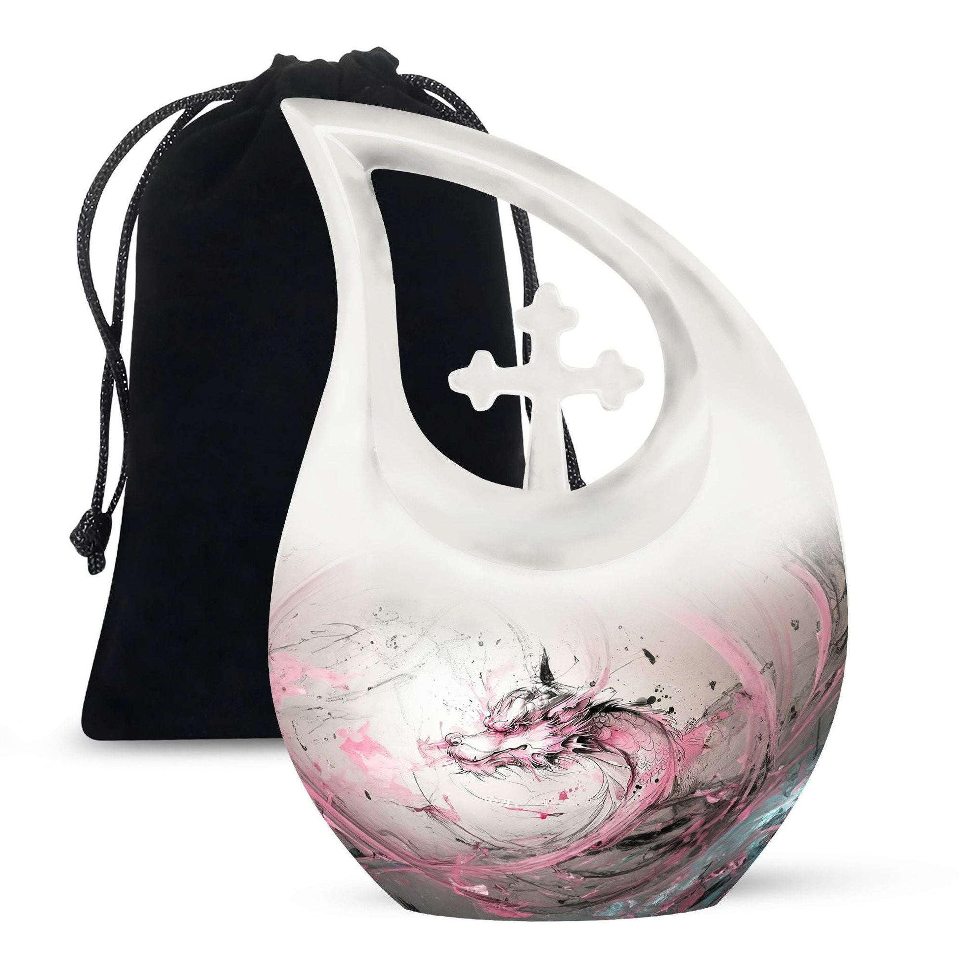 Pink Dragon Cremation Urn for Adults - Memorial Urns For Large Human Ashes