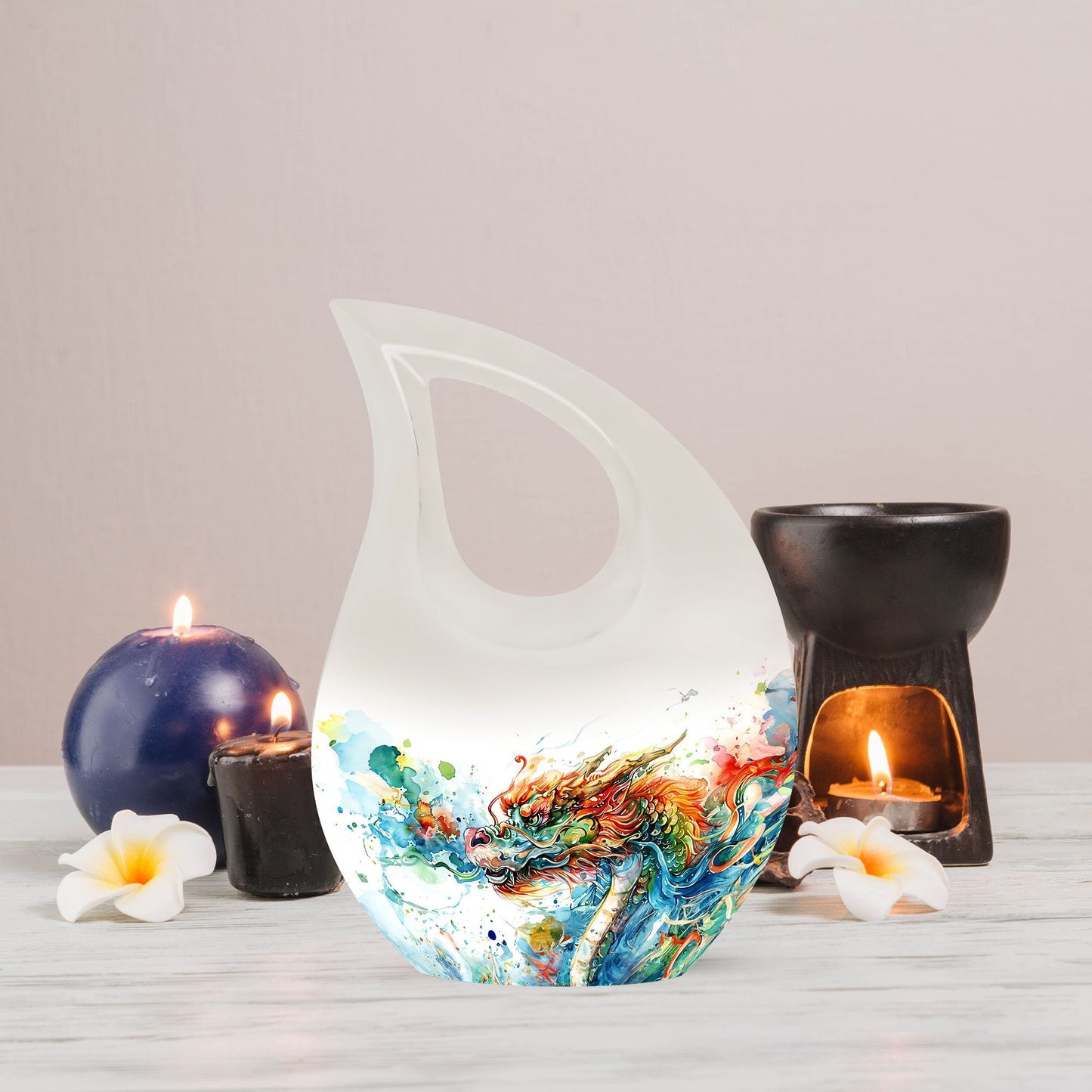 dragon-themed double memorial urn