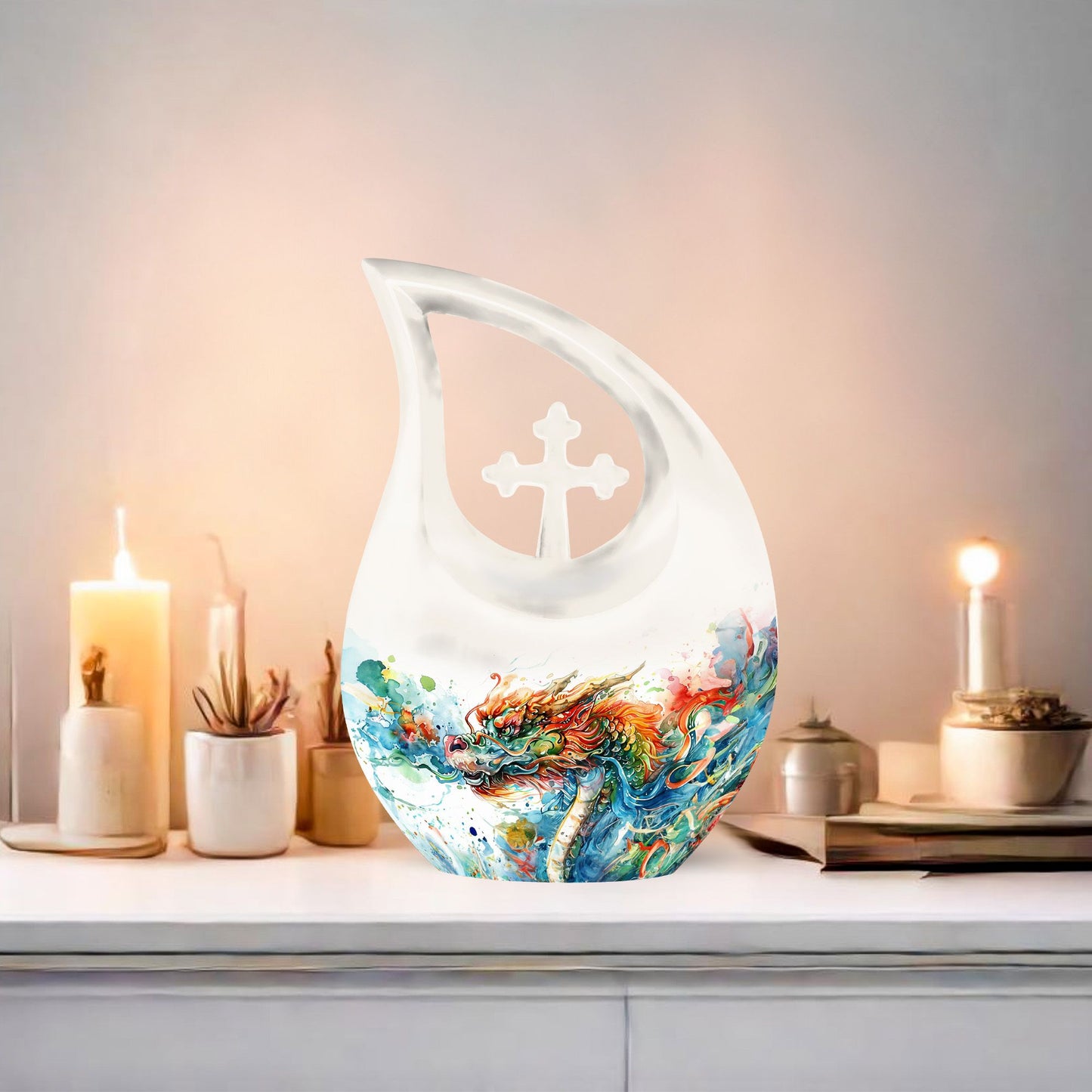 dragon-themed double memorial urn