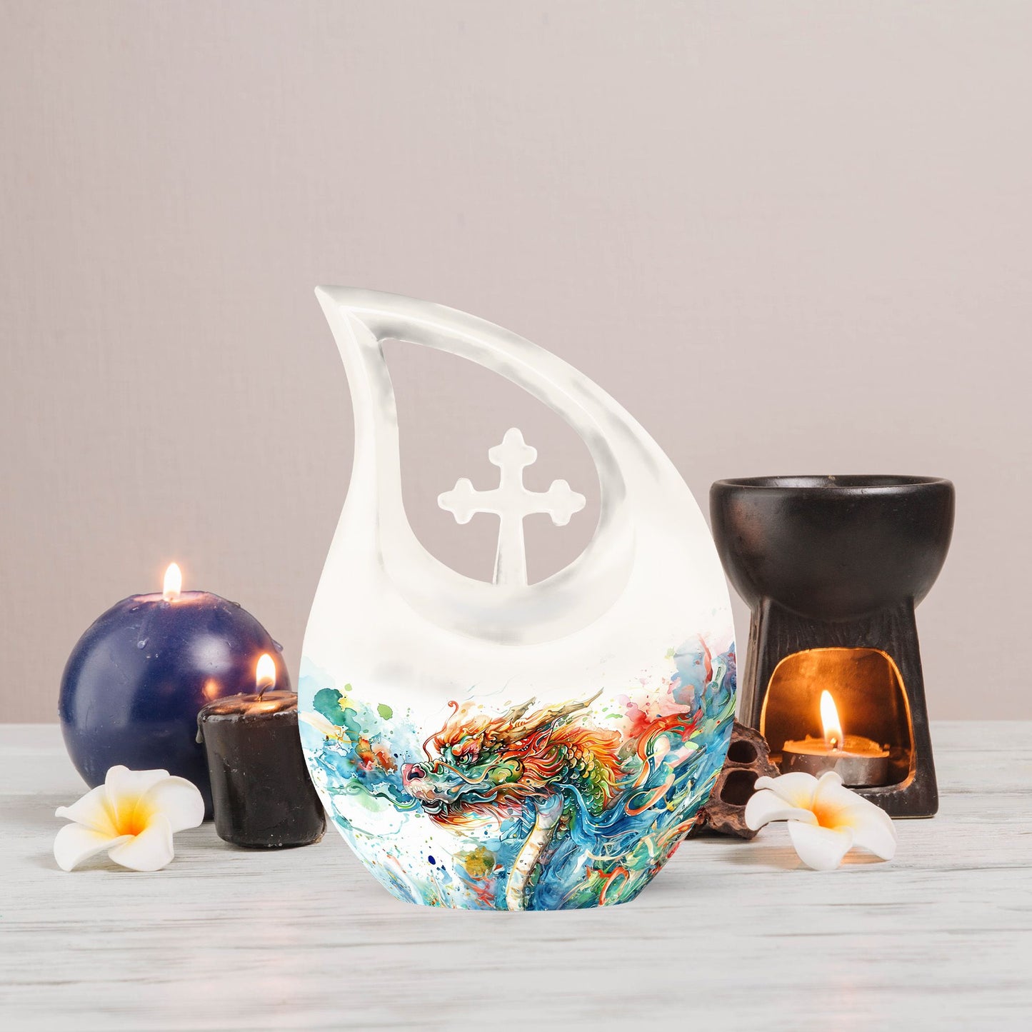 dragon-themed double memorial urn