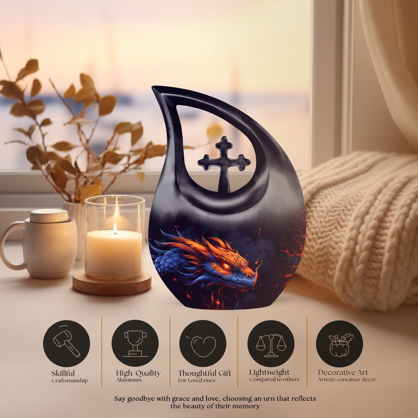 Dragon-designed Cremation Urn