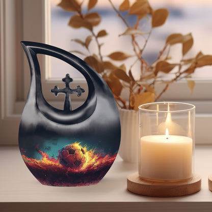 Soccer themed Memorial Urn