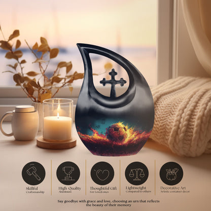 Soccer themed Memorial Urn
