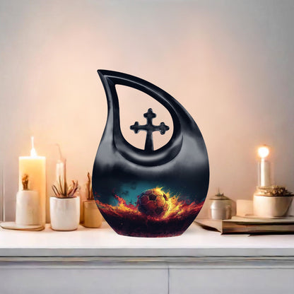 Soccer themed Memorial Urn