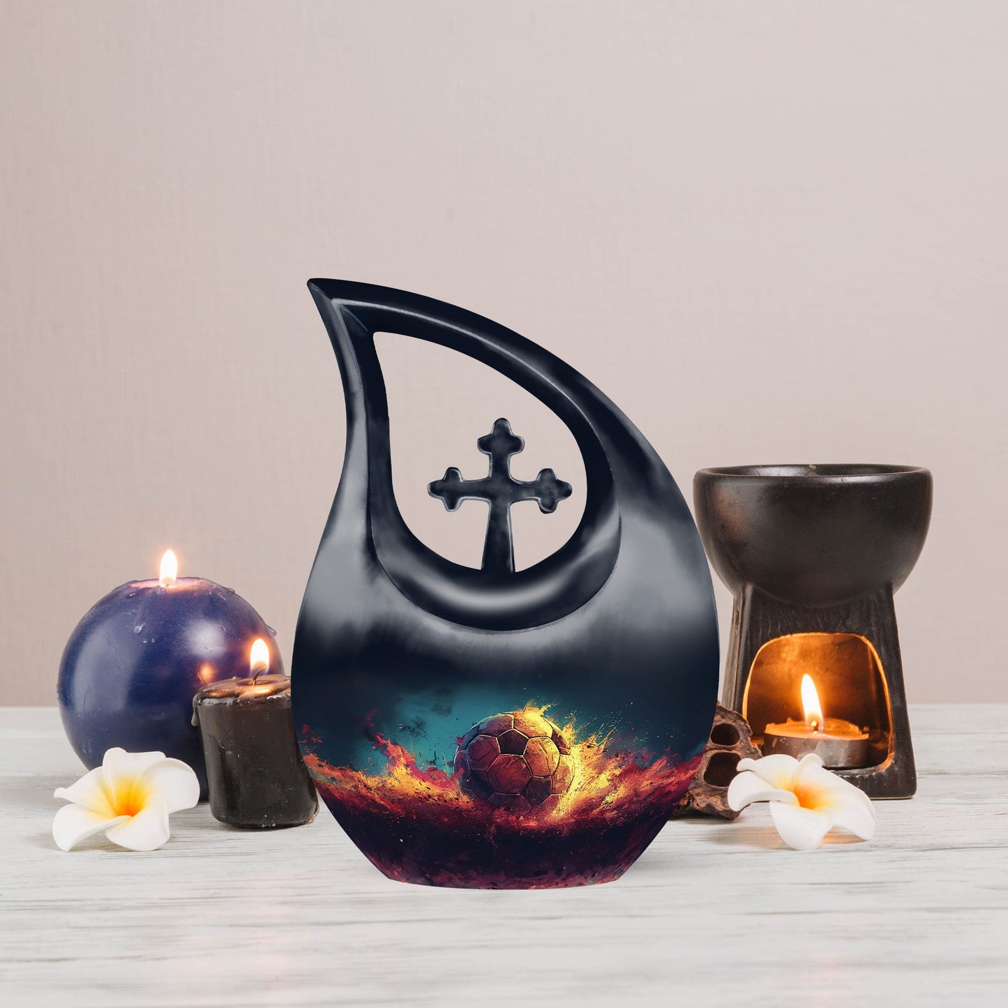 Soccer themed Memorial Urn