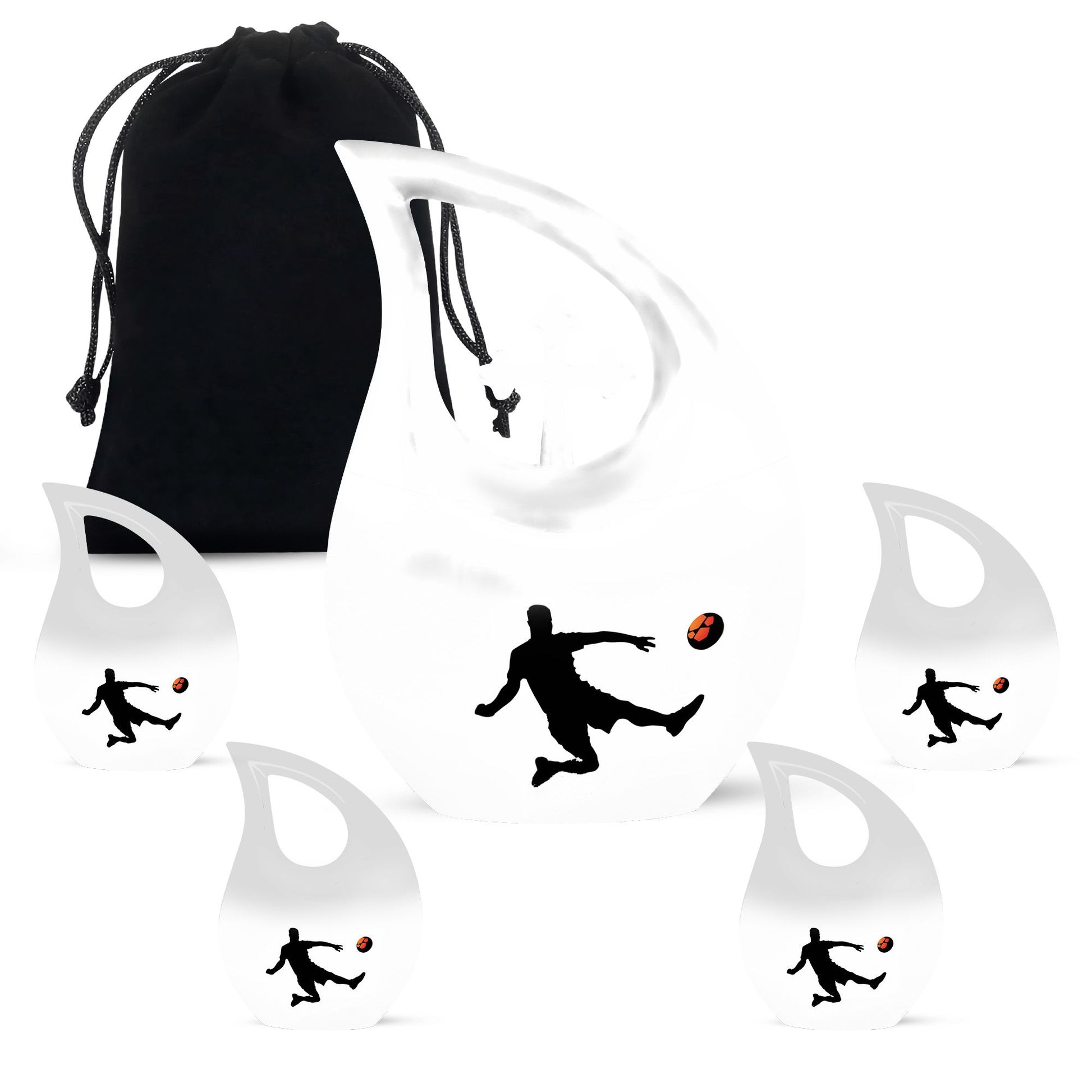 soccer themed cross drop memorial urn