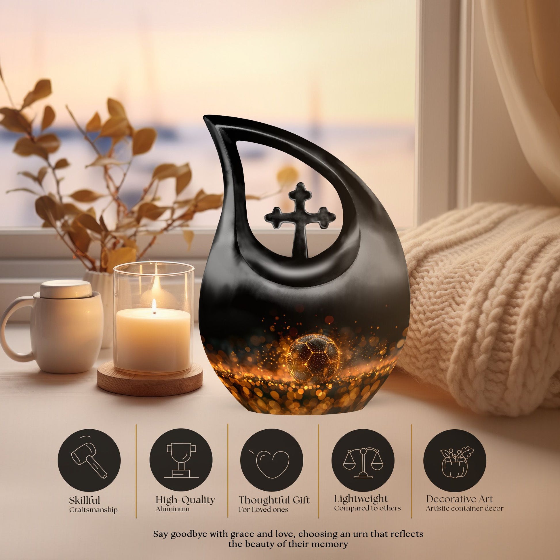 10-inch Customized Soccer Urn