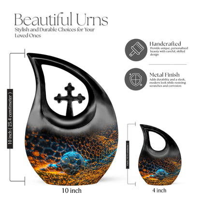 10-inch Soccer-Themed Aluminium Funeral Urn