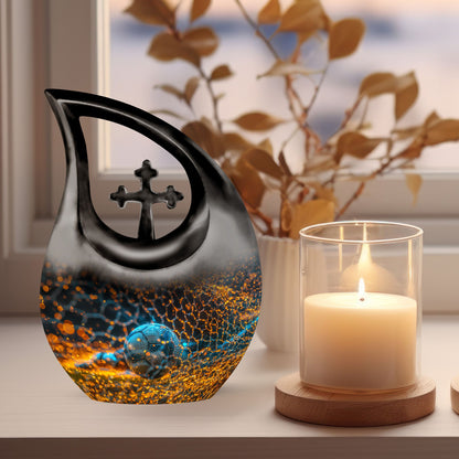 10-inch Soccer-Themed Aluminium Funeral Urn