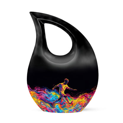 Personalized Soccer Cremation Urn for Human Ashes - 10-inch, 200 cu in - Yatskia