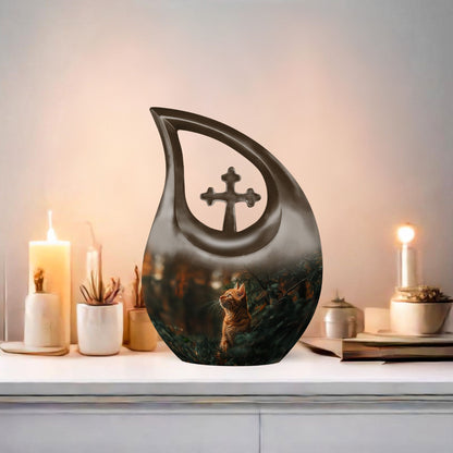 Orange Cat Design Urn