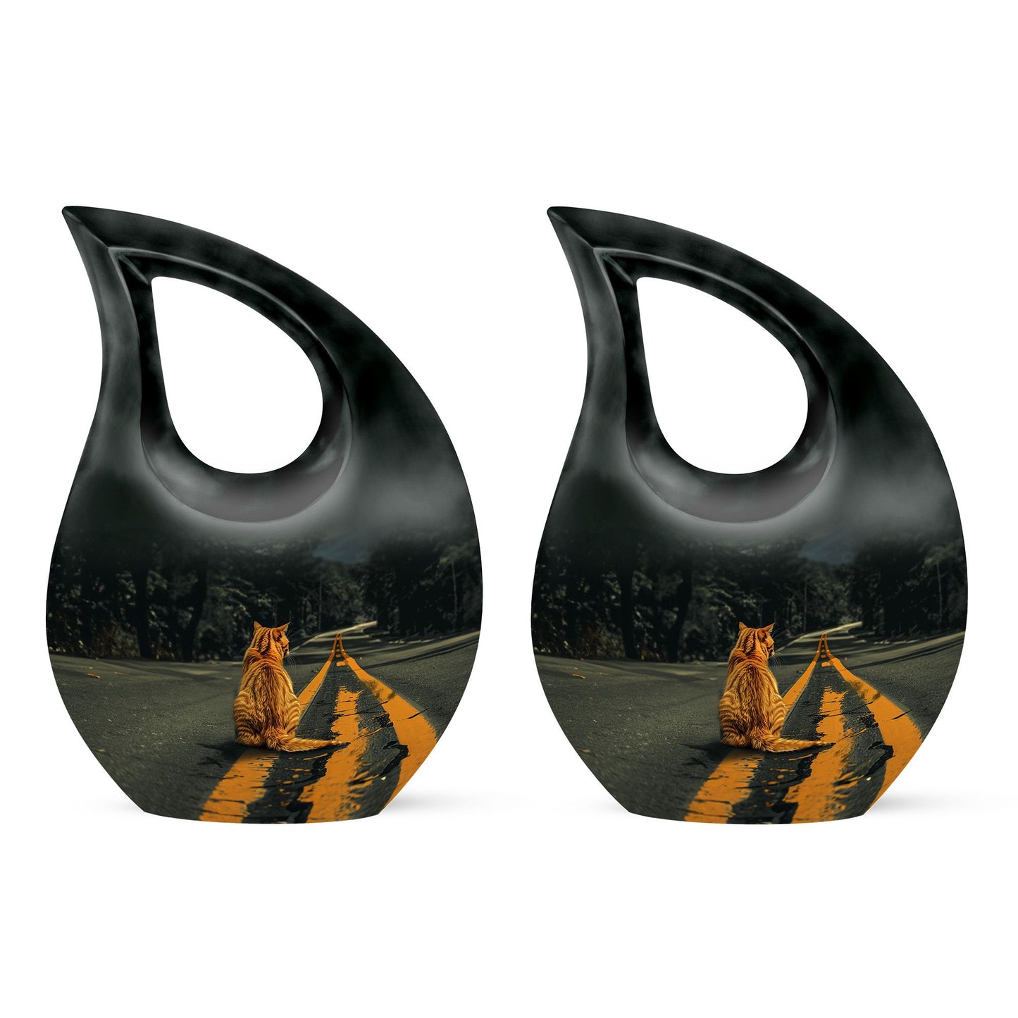 Orange Personalized Cat Keepsake Urn for Pet Ashes -  Yatskia
