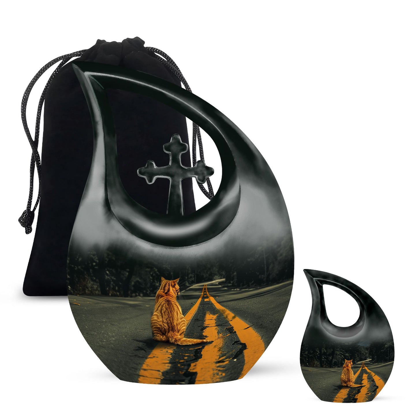 Orange Personalized Cat Keepsake Urn for Pet Ashes -  Yatskia