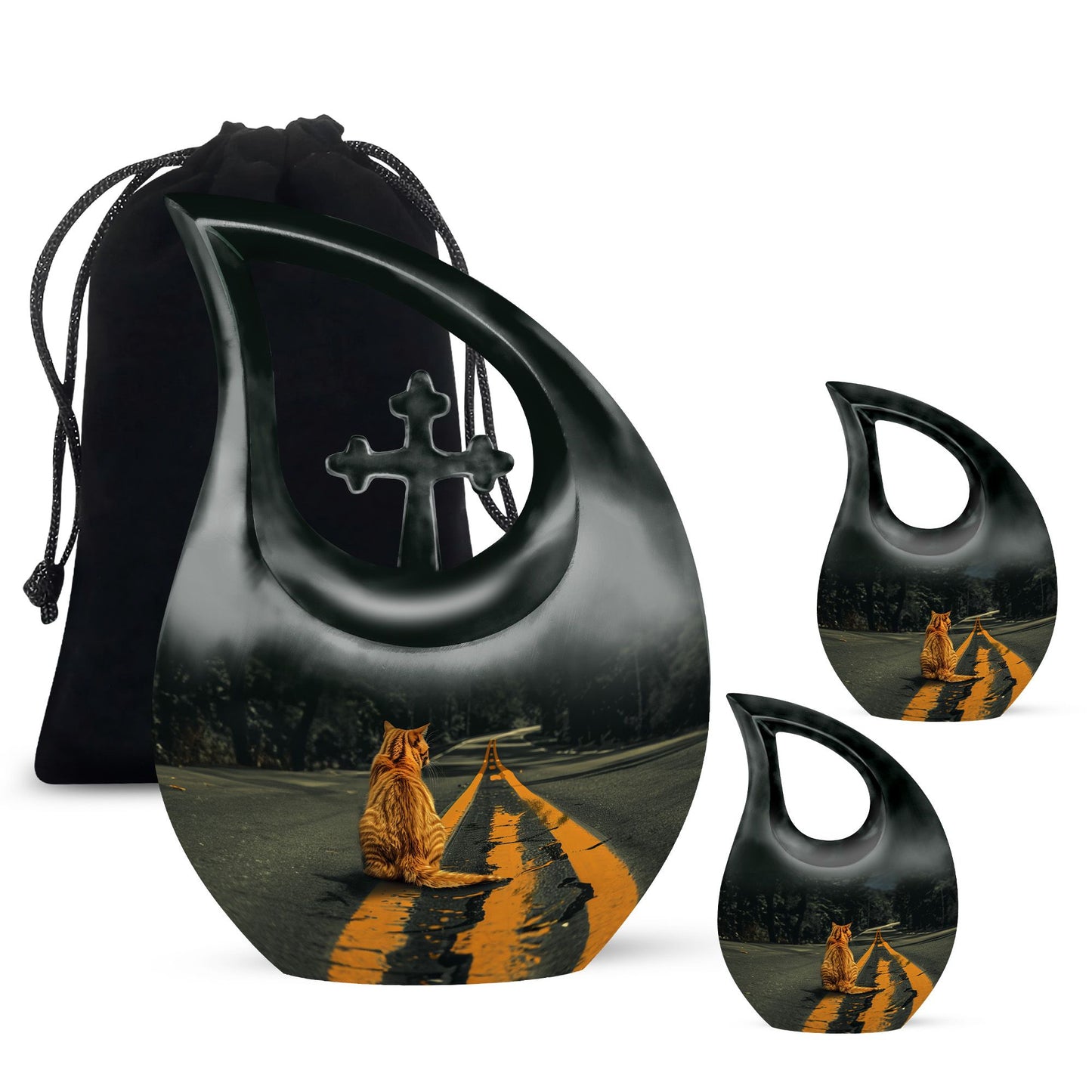 Orange Personalized Cat Keepsake Urn for Pet Ashes -  Yatskia