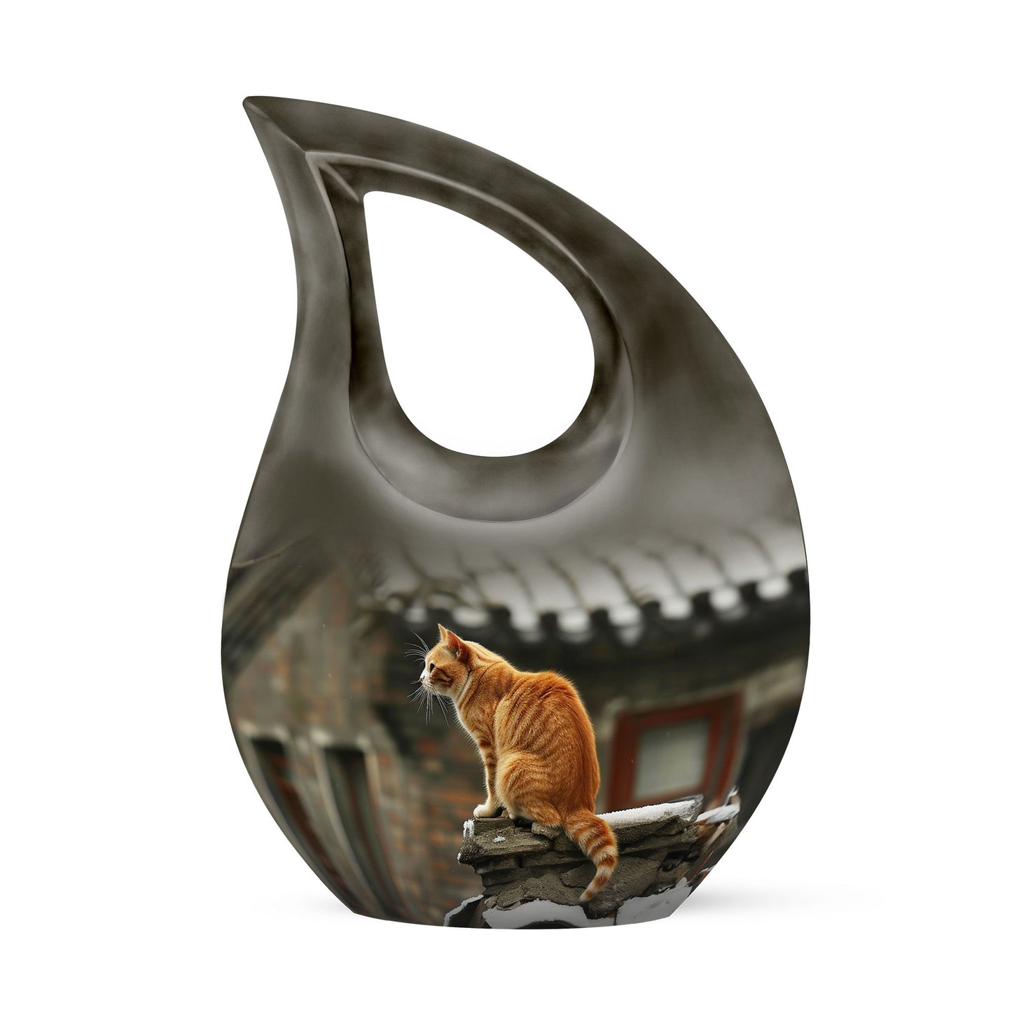 Orange Personalized Cat Keepsake Urn for Pet Ashes - Yatskia