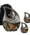 Orange Cat Keepsake For Ashes Large Funeral, Ashes Urn For Ashes