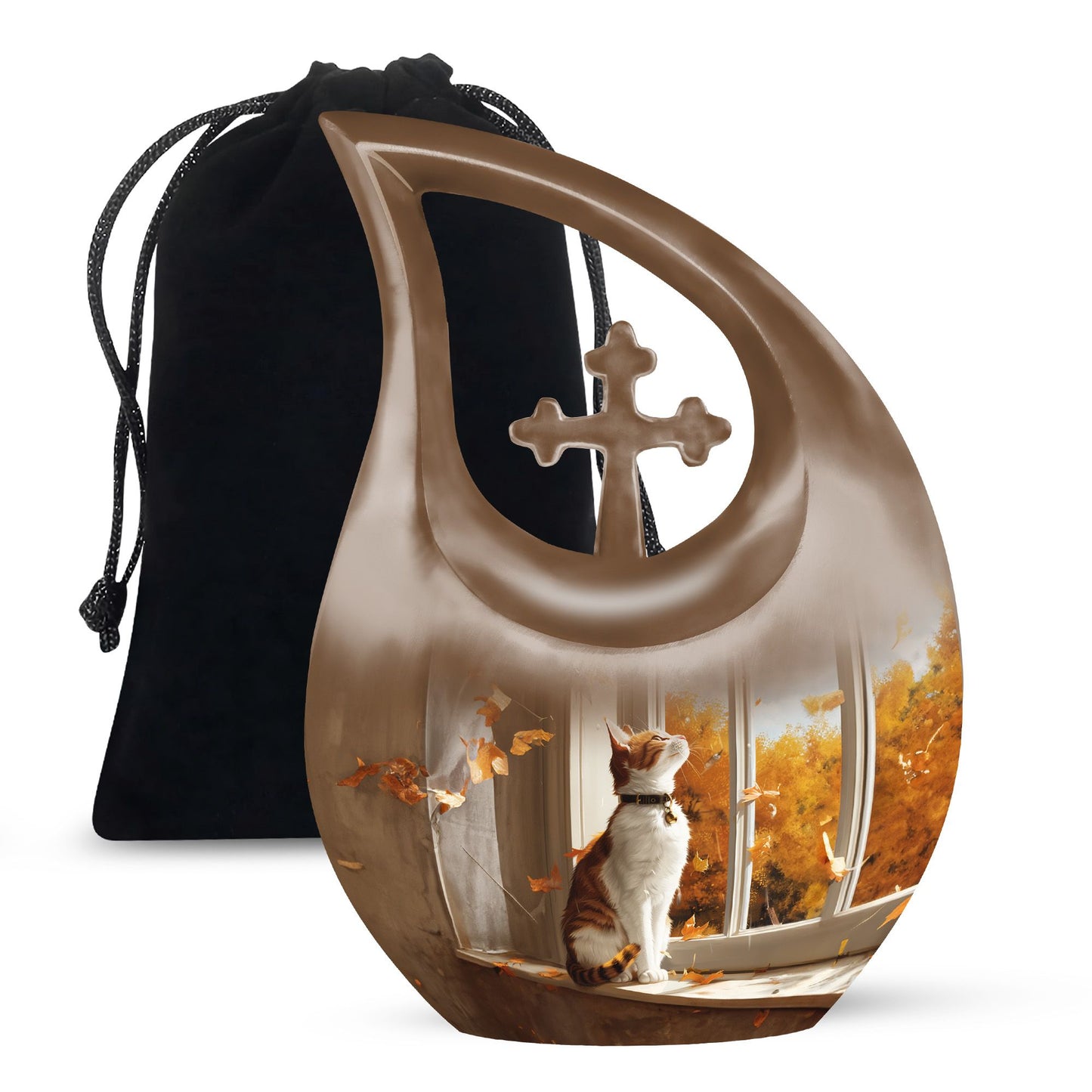 Orange Cat Memorial Urn