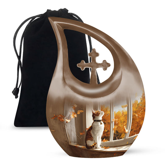 Orange Cat Memorial Urn