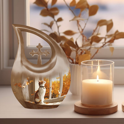 Orange Cat Memorial Urn