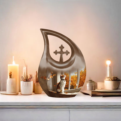 Orange Cat Memorial Urn