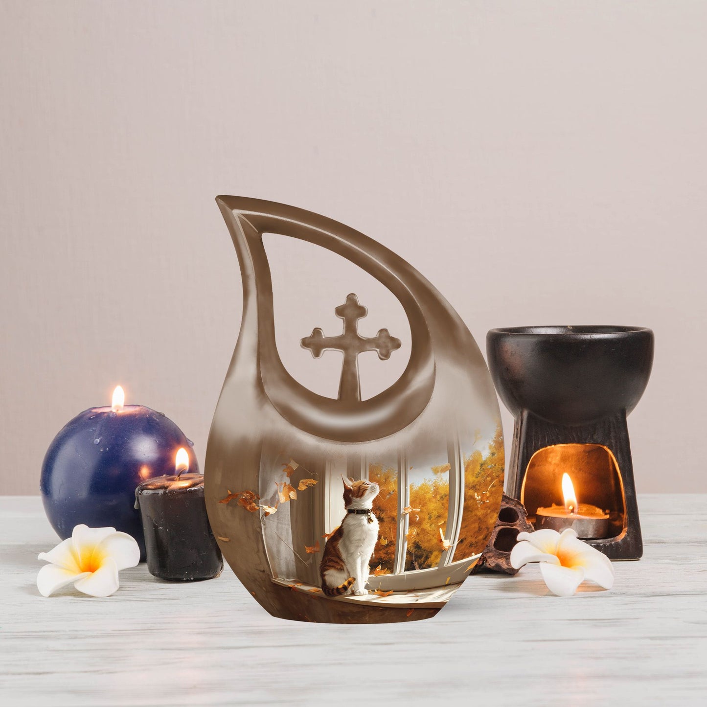 Orange Cat Memorial Urn